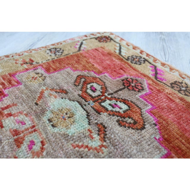 Textile Small Sized Vintage Turkish Rug - 23"x25" For Sale - Image 7 of 10
