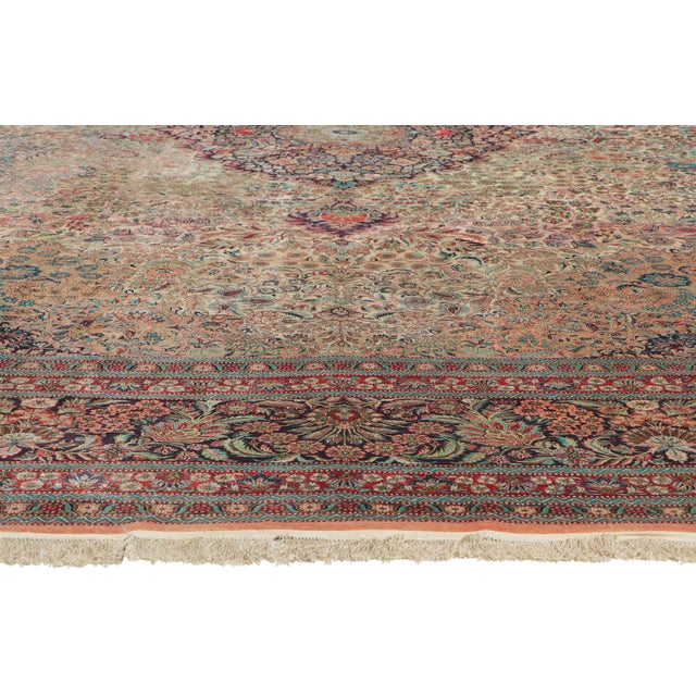 Vintage Chinese Silk Tabriz Rug, 11'11 X 18'02 For Sale - Image 4 of 11