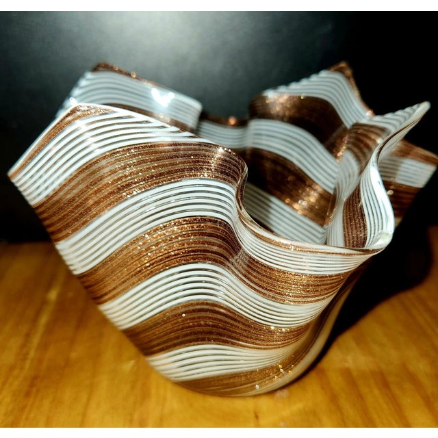 Murano Vintage Murano Style Handkerchief Vase For Sale - Image 4 of 6