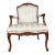 Vintage Louis XV Chair With White Silk Stripe Fleur De Lis For Sale