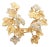Mid 20th Century Magerit Verona Diamond Leaf Cluster Cuff Ring 18k Yellow Gold Size 6.5 For Sale