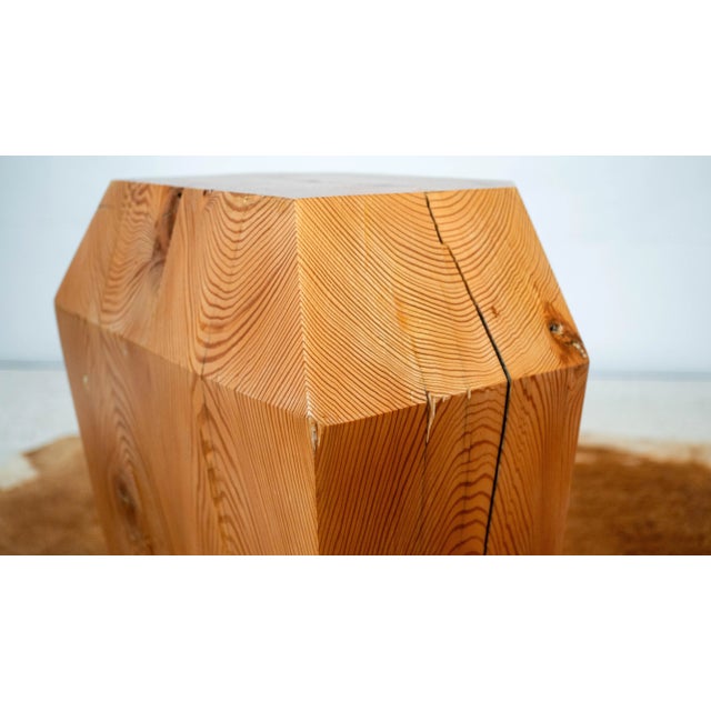 Late 20th Century Studio Craft After Jb Blunk Pine Wood Side Tables - A Pair For Sale - Image 5 of 16