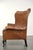 Chesterfield Cowhide Wing Armchair In Light Brown For Sale - Image 10 of 13