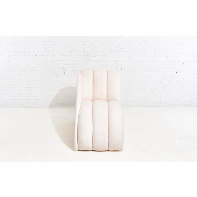 Textile Channel Tufted Chaise Lounge by Vladimir Kagan, 1980 For Sale - Image 7 of 9