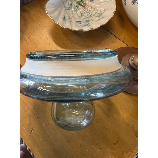 Vintage Large Green Glass Beverage Dispenser, Made in Italy Chairish