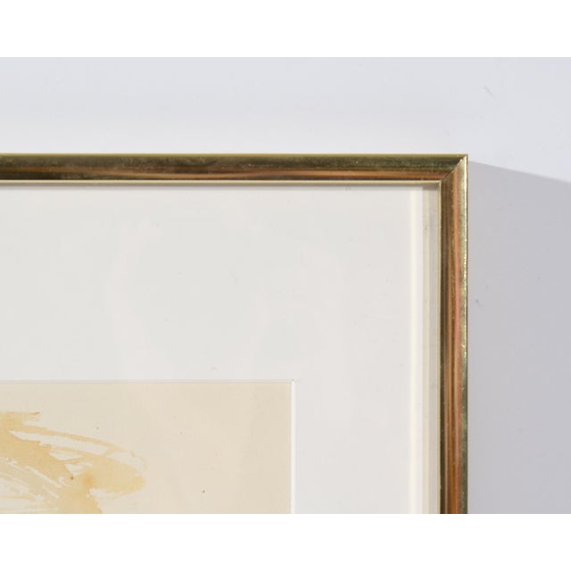 Abstract 1960s Ink and Watercolor Painting Harry Hilson For Sale - Image 3 of 8