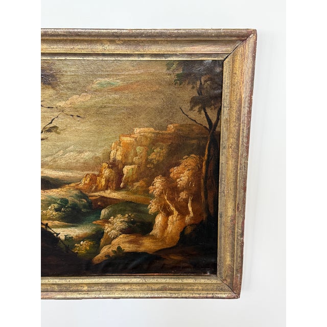 Italianate Old Master Style Landscape With Ruins and River Valley, 19th Century For Sale - Image 4 of 8