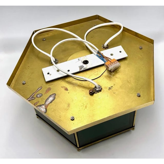 Gold Modernist Smoked Glass Brass Ceiling Lamp attributed to Luigi Colani for Jsb, 1970s For Sale - Image 8 of 9