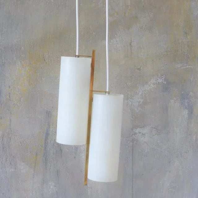 Scandinavian Ceiling Lamp in Brass and Opal Glass, 1950s For Sale - Image 18 of 18