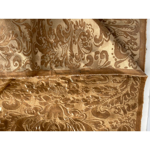 Gothic Authentic Mariano Fortuny “Sevigne” Warm French Brown and Gold Textile - 6 Yards For Sale - Image 3 of 6