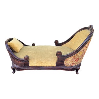Late 20th Century Regency Double Cane Recamier Chaise Lounge For Sale