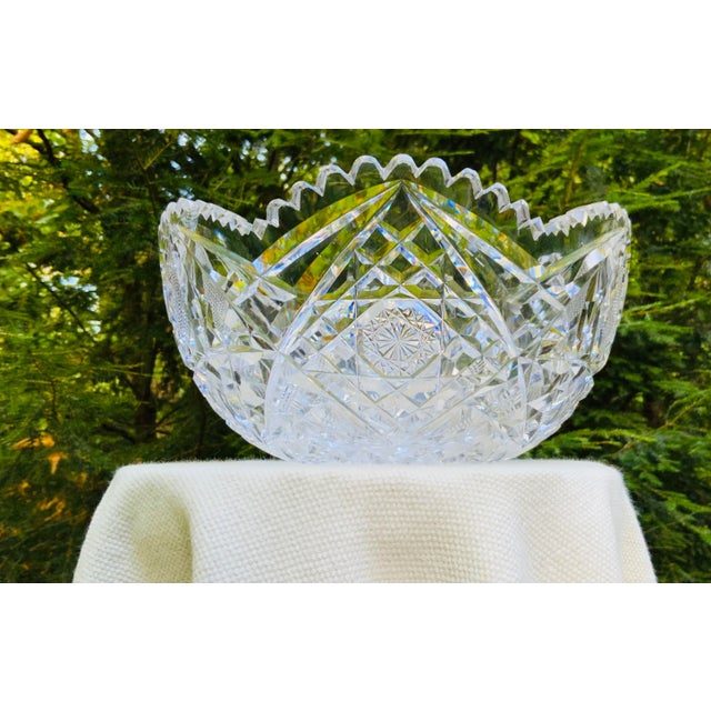 French Cut Crystal Salad Bowl - Late 19th Century c.1880 For Sale - Image 13 of 18