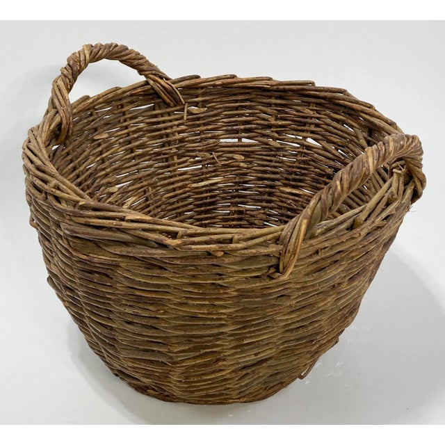 Vintage Large French Woven Grapevine Basket For Sale In Kansas City - Image 6 of 10