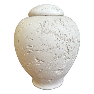 Vintage Plaster Ginger Jar in the Style of Flavia Montelupo For Sale