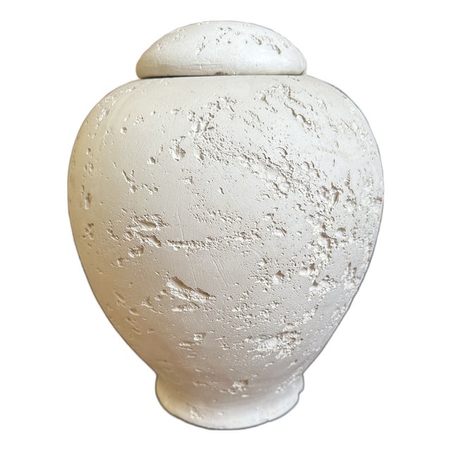 Vintage Plaster Ginger Jar in the Style of Flavia Montelupo For Sale