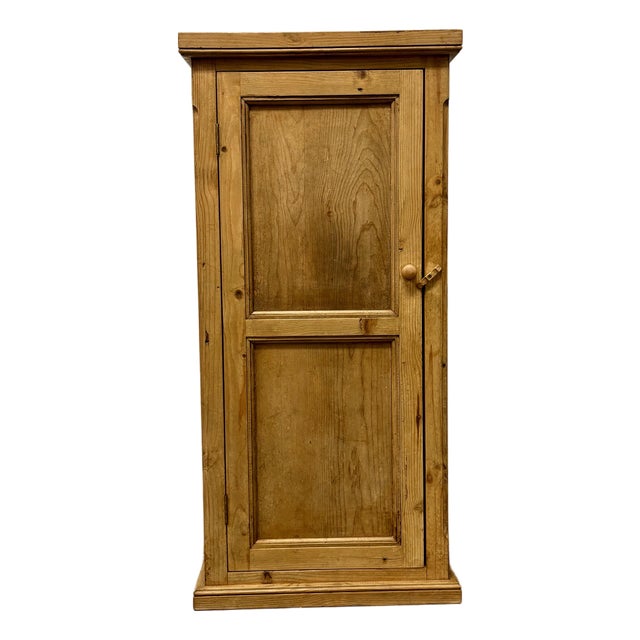19th Century English Pine Wall Cupboard For Sale