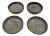 Vietnamese Dual-Glaze Stoneware Ceramic Salad Bowls With Spiral Motif - Set of 4 For Sale