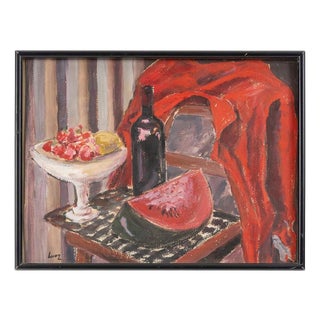 Evelyne Luez, Still Life, 20th Century, Watercolor on Paper, Framed For Sale