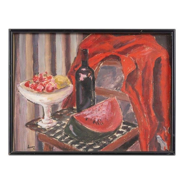 Evelyne Luez, Still Life, 20th Century, Watercolor on Paper, Framed For Sale