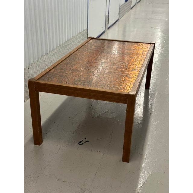 Vintage Brutalist Coffee Table with Copper Inlay Top, 1960s For Sale - Image 4 of 14