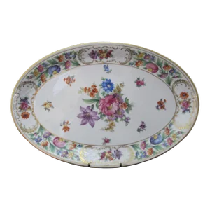Dresden Schumann Bavaria Floral Empress 14 1/2" Oval Serving Dish Platter Tray