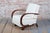 Art Deco Armchair in Walnut and Leather, Czech, 1930s For Sale - Image 3 of 13