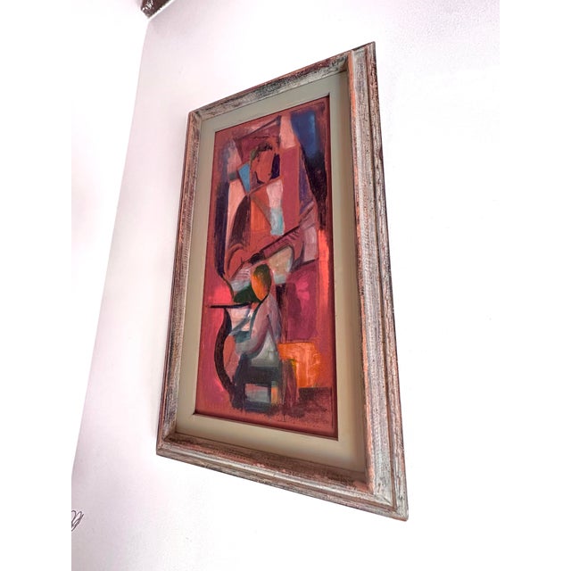Mid 20th Century Mid 20th Century Israel Abramofsky Cubism Painting For Sale - Image 5 of 7
