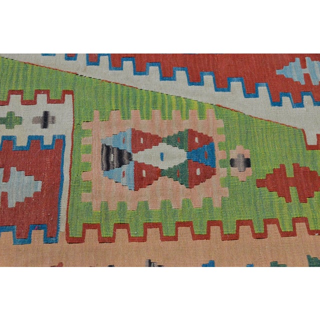 Sky Blue Vintage Turkish Kilim For Sale - Image 8 of 12