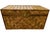 Vintage 20th Century Asian style woven rattan and faux bamboo storage trunk. It has a distinct herringbone pattern with...