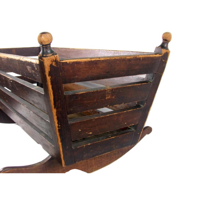 19th Century Antique Rustic Wood Cradle Chairish