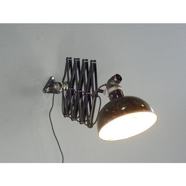 Black Industrial Scissor Lamp by Rademacher, 1930s For Sale - Image 8 of 12