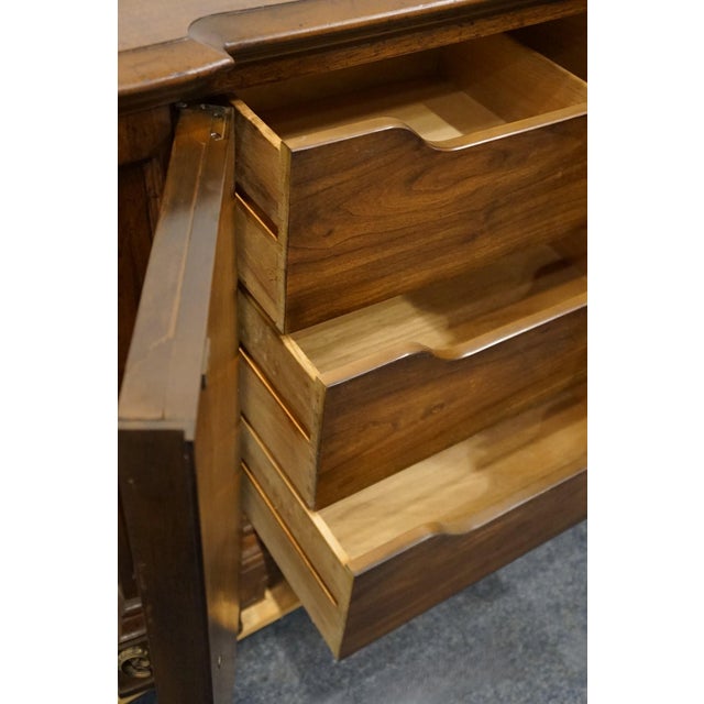Wood Drexel Heritage Solid Walnut Italian Provincial 78" Buffet Sideboard 559-144 For Sale - Image 7 of 14