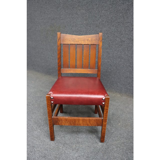 Early 20th Century Warren Hile Studios Mission Oak Arts & Crafts Desk Chair For Sale - Image 5 of 12