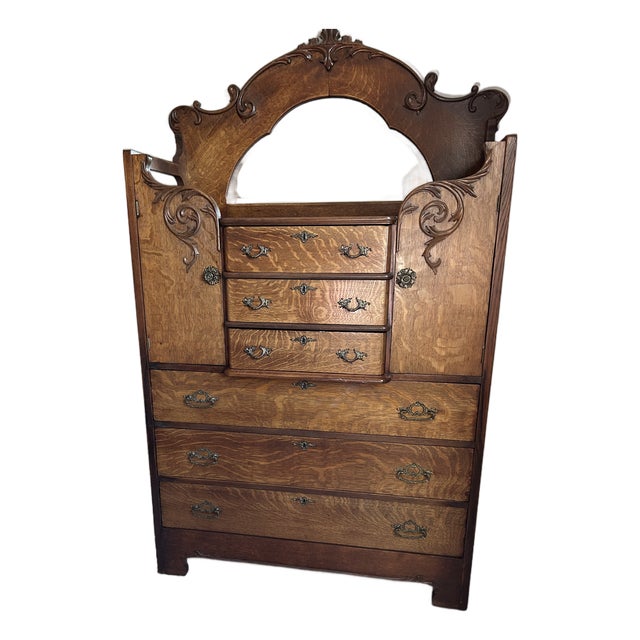 Antique Oak 1920's Wardrobe For Sale