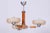 Art Deco Chandelier in Chromed Steel, Walnut and Glass, Czech, 1920s, in Restored conditions. Designed 1920 to 1949...