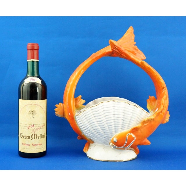 Art Deco Ceramic Centerpiece Vase with Fish from Labor Lastrucci & Borroni, Italy, 1940s For Sale - Image 6 of 18