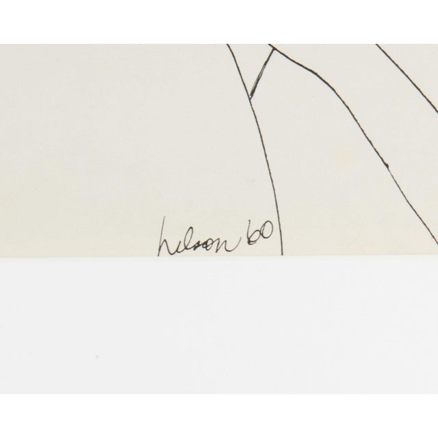 1960 Ink Drawing of Two Figures by Harry Hilson For Sale In Indianapolis - Image 6 of 7