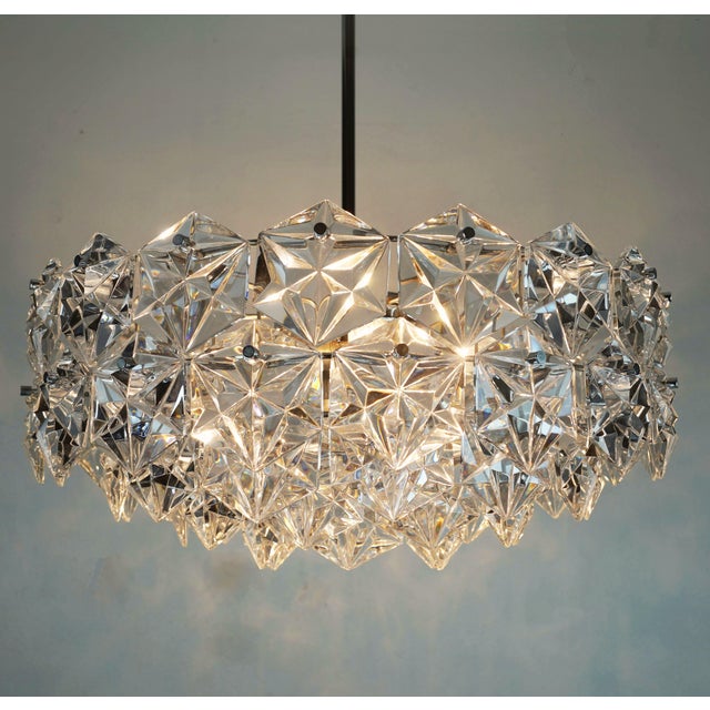 Mid-Century Chandelier in Crystal Glass and Chrome Plated Metal with 66 Glass Prisms from Kinkeldey, 1960s For Sale - Image 14 of 14