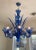Glass 1980s Blue Murano Style Glass Chandelier With 8 Leaves and 8 Lighted Arms, Hand Blown in Murano Italy For Sale - Image 7 of 11