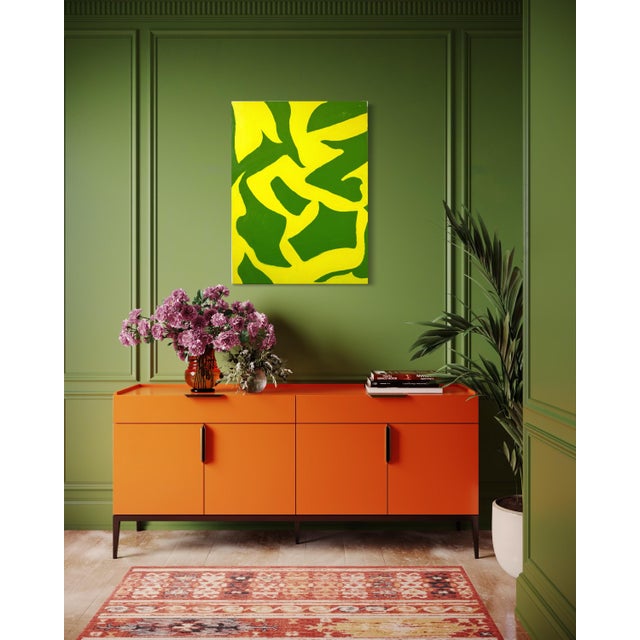 Mid-Century Modern Winding Verdant, Contemporary Abstract Painting by Matt Higgins For Sale - Image 3 of 6