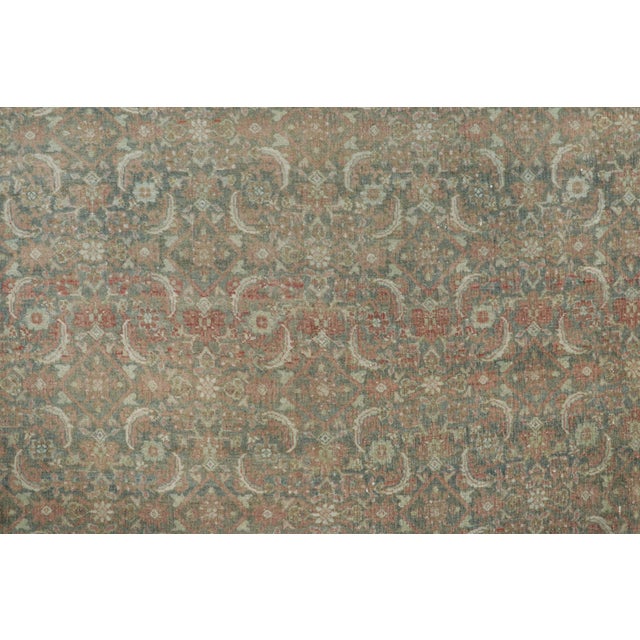 Traditional Antique Persian Mashad Rug in Teal With Ornate Paisley Motifs - Rug & Kilim For Sale - Image 3 of 7