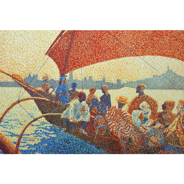 Impressionist 1983 "Hommage to C. Dellepiane" Pointillist Figurative Serigraph by Guillaume Azoulay For Sale - Image 3 of 7