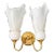White Murano Glass and Gold Plated Sconce With Fazzoletto Design, Circa 1980 For Sale