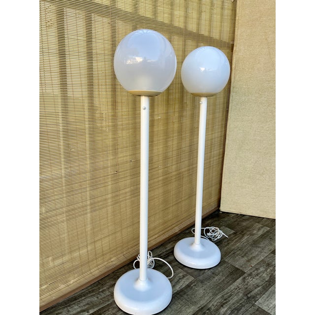 A Pair of Postmodern White Lollipop Floor Lamps. Circa 1980s For Sale - Image 18 of 18