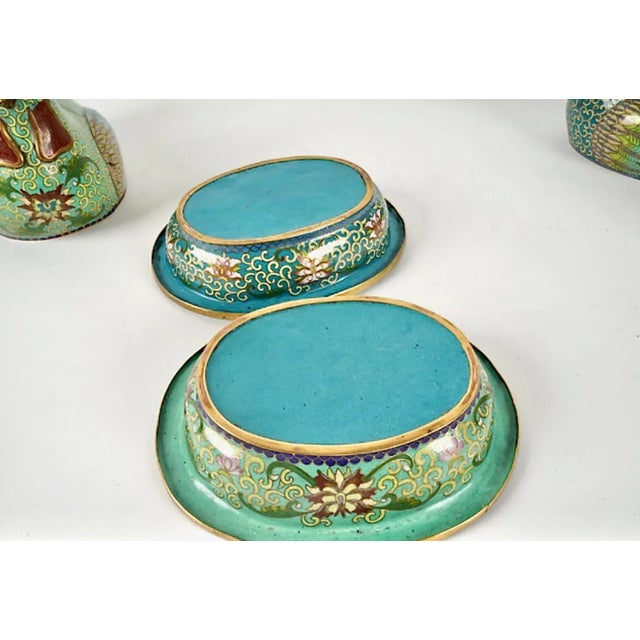 Chinese Cloisonne Covered Chicken Box For Sale - Image 11 of 12