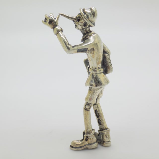 Vintage Italian Handmade 800 Silver Pinocchio Going to School Figurine, Arezzo, 1980s For Sale - Image 4 of 12