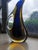 Glass Mid 20th Century Murano-Style Cobalt and Amber Sommerso Glass Teardrop Vase With Handle For Sale - Image 7 of 12