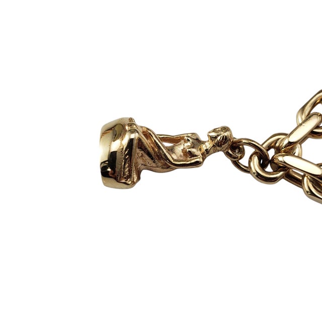 Late 20th Century 14 Karat Yellow Gold Denmark Little Mermaid Charm Link Bracelet For Sale In New York - Image 6 of 10