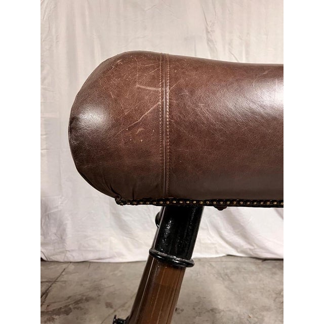 Antique Gymnastic Horse in Cow Leather, Italy, 1940s For Sale - Image 4 of 13