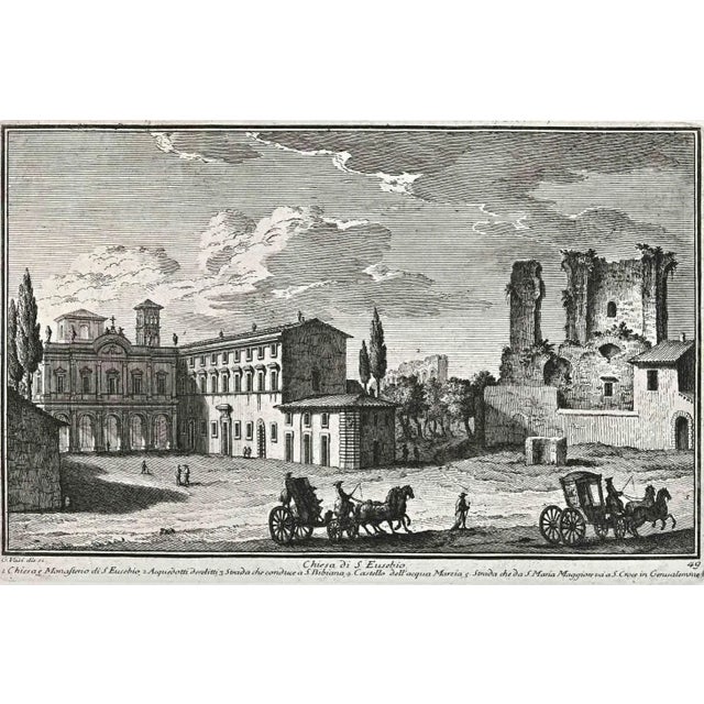 Chiesa di S.Eusebio is an original etching of the Late 18th century realized by Giuseppe Vasi. Signed and titled on plate...